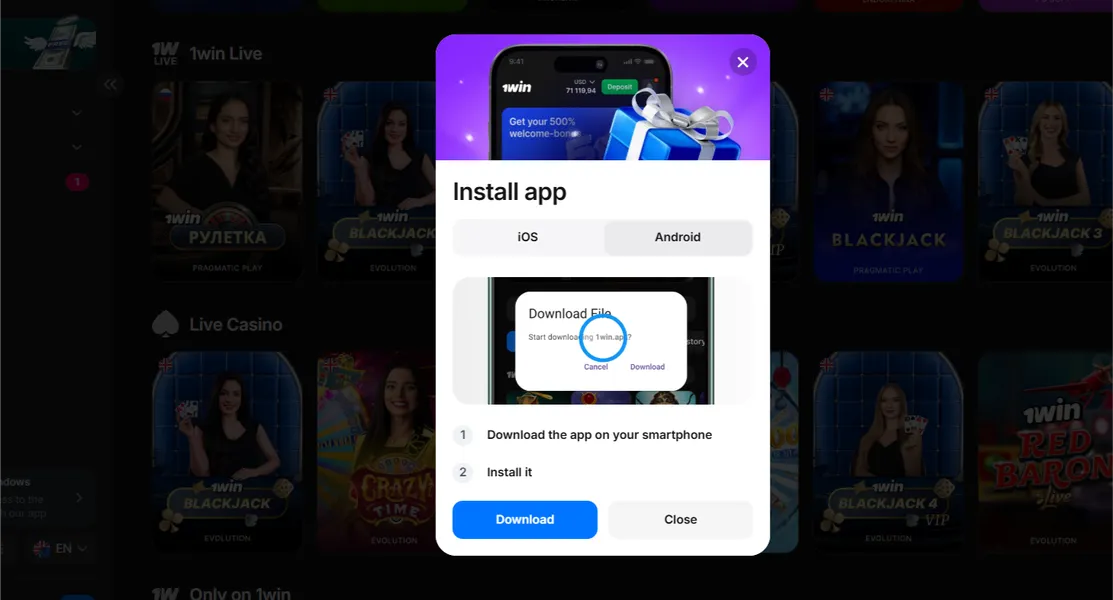 1win App Download and Installation